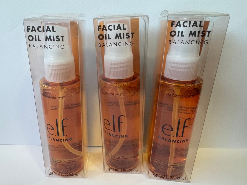e.l.f. Balancing Facial Oil Mist 2.02 oz Discontinued, NEW & Sealed - Lot of 3
